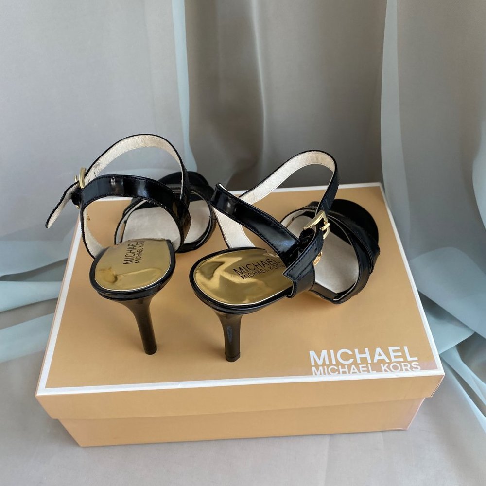 Michael Kors Black Elisa Sandal, 7 ½ M - Picture 6 of 14